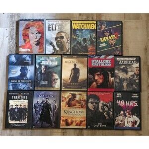 14 Movie DVD Lot Action Sci-Fi Thriller Matrix Rambo Gladiator Tombstone 48 Hrs